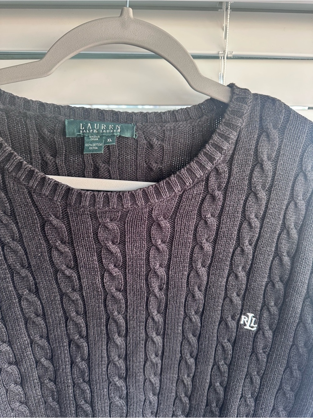 Lauren Ralph Lauren Men’s Cable Knit Crewneck Sweater - Charcoal